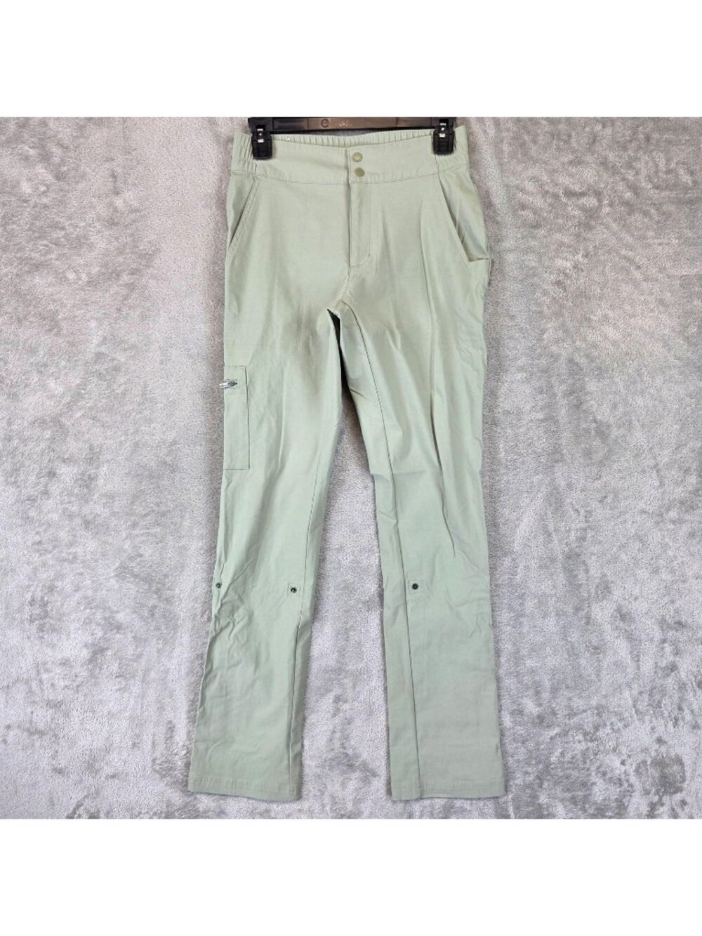 Columbia Pants Womens 2 Green Lightweight Hiking Elastic Waist Stretch Pockets